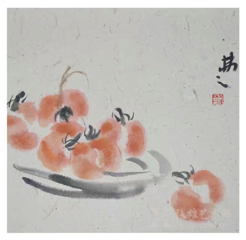 中国曾弗国画作品欣赏《好事连连》