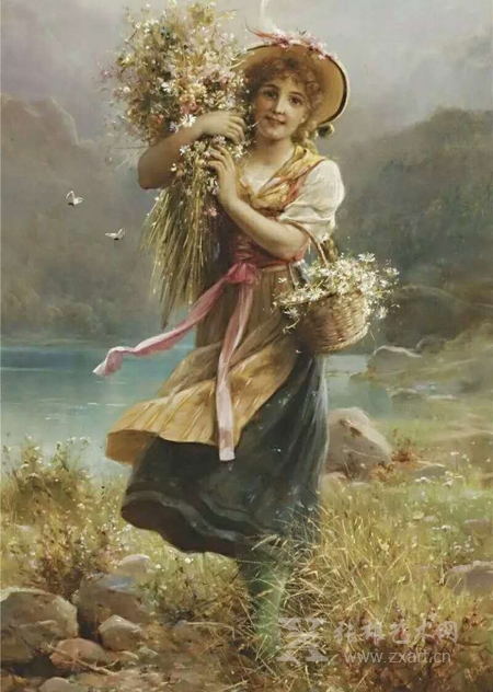 画家的笔下卖花女孩是怎样的！