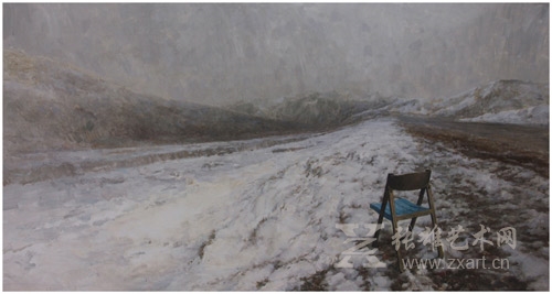 《虚拟现场·雪域》布面油画  180cm×96cm   2014