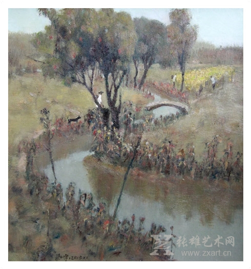    小桥流水  50*50cm