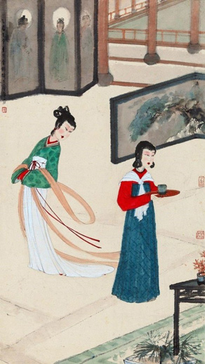 　傅抱石作品《风光好》，估价4千万至5千万元，设色纸本，立轴，108.5x 60cm，1945。图片：致谢中国嘉德拍卖行