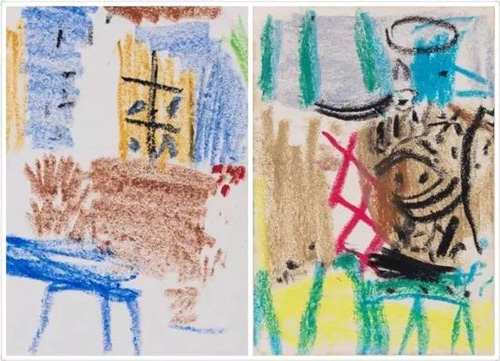 匡时十周年秋拍 吴大羽 《无题》 纸本蜡笔  14×10cm×2