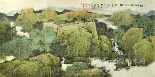     满维起《苗乡春融图》122x244cm