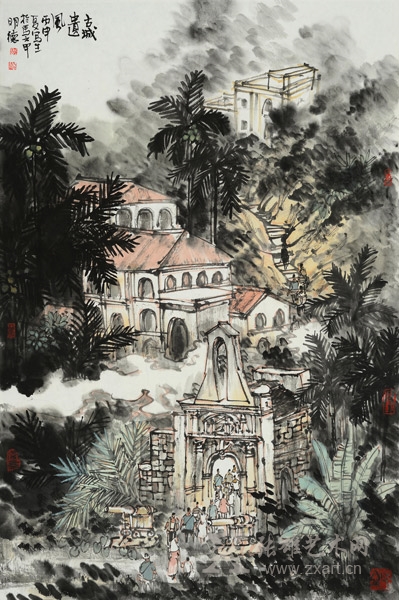     胡明德  《古城遗风》 68X46cm