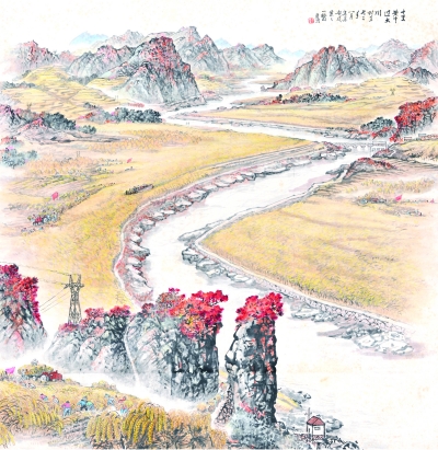    十里黄云过大川（水墨纸本）
