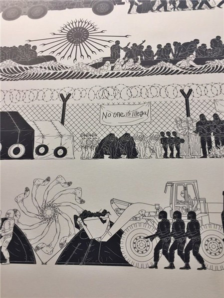     　艾未未里森画廊展览的壁纸细节。图片：Courtesy Eileen Kinsella　