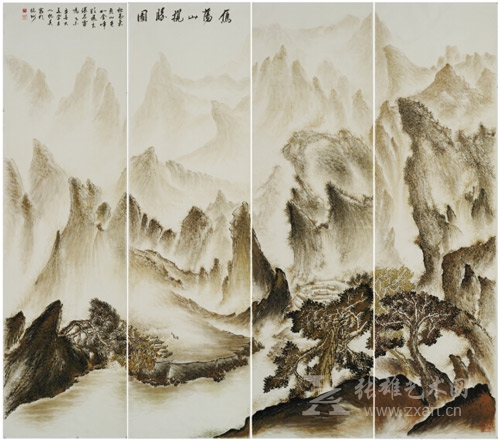   王枕美 雁荡山揽胜图