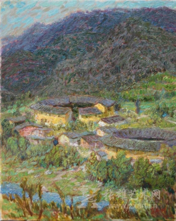 闽南艺术家李西湖作品《土楼五月》