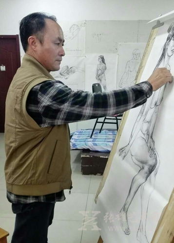 杨钦松人体写生现场