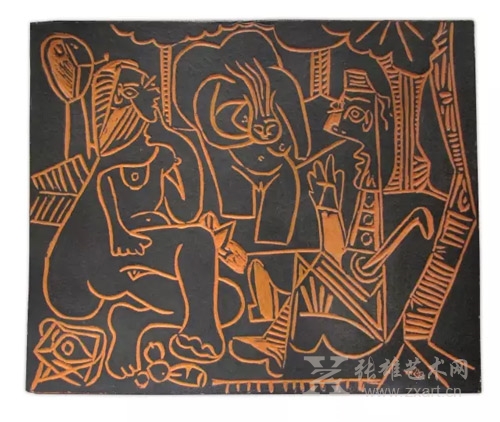   毕加索《草地上的午餐》50x60cm