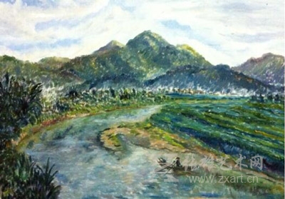 闽南艺术家叶碧峰作品《语堂花溪》