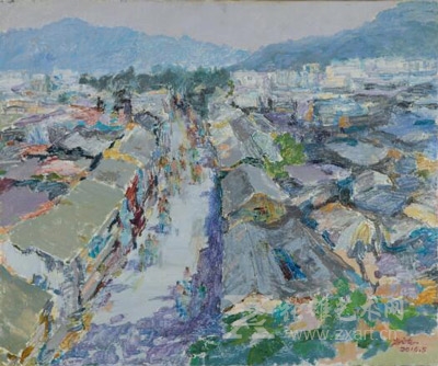 闽南艺术家陈立志作品《古邑新貌》