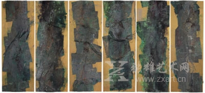 胡伟 《雨芭蕉系列之春》170cmx360cm 综合材料 2015