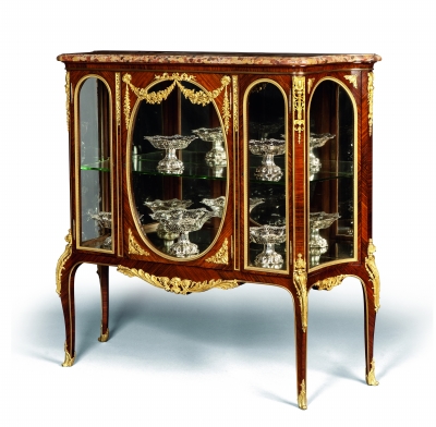   法国过渡时期玻璃展示柜 130×137×45厘米 19世纪80年代