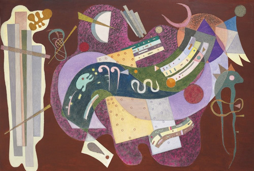 康定斯基《直与曲》(Rigide et courbe，1934)。图片：Courtesy Christie's Images Ltd.