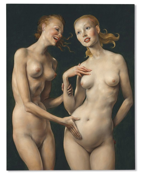 John Currin，《Nice 'n Easy》，1999。图片：Courtesy Christie's.
