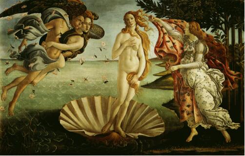   [意] 波提切利 《维纳斯的诞生》 布面蛋彩  175×287.5厘米  佛罗伦萨乌菲齐美术馆[意]