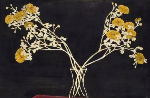 常玉《瓶菊》，油彩 纤维板，9.6 x 125 cm。，成交价：1.036亿港元