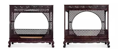 Lot 3824 紫檀有束腰三弯腿攒斗月洞门架子床 　　成交价：RMB 4，600，000