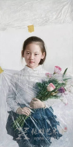 蔡杰《花语》55X110CM 2013年 布面油画
