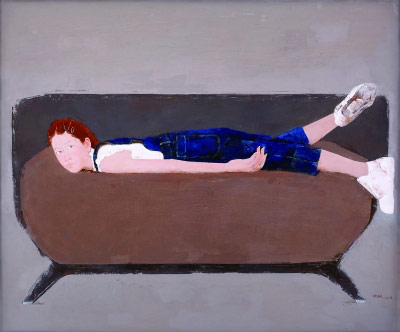   女孩日记之一（油画） 100×120厘米  2016年 孙洪敏