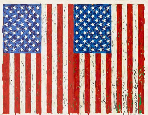    贾思培•琼斯作品，《国旗I》（Jasper Johns, Flags I），1973年。