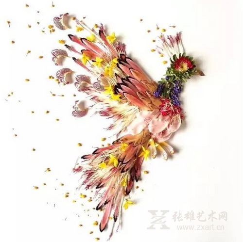 不用画笔不用颜料，鲜花就可以作画！