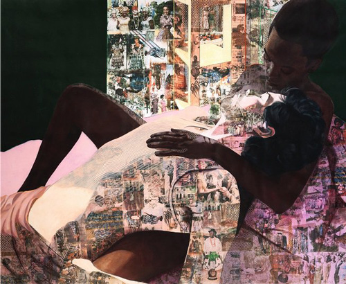 Njideka Akunyili Crosby，《 Drown》（2012）。图片：Courtesy: Sotheby's.