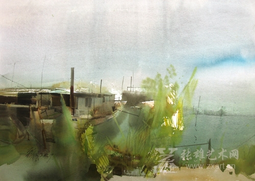 平龙《船家》27X109cm