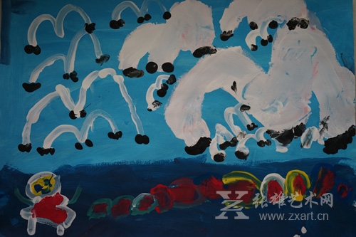 黄兰珺-6岁《麦当劳的海鸥》西洋绘画-2016.9