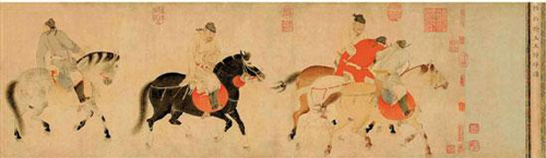 任仁发 五王醉归图卷（局部）（2016年保利3.036亿元成交，2009年佳士得4350万港元成交） 