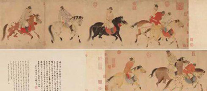 任仁发《五王醉归图卷》