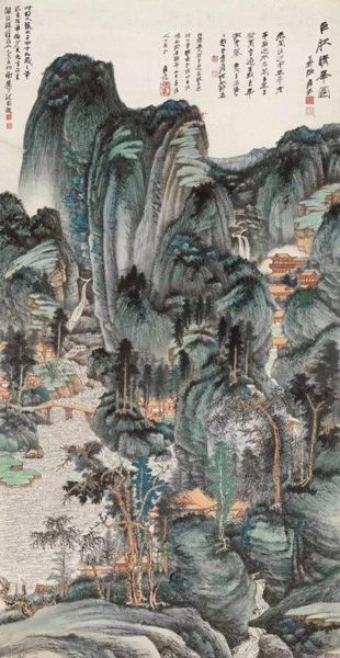 张大千《巨然晴峰图》
