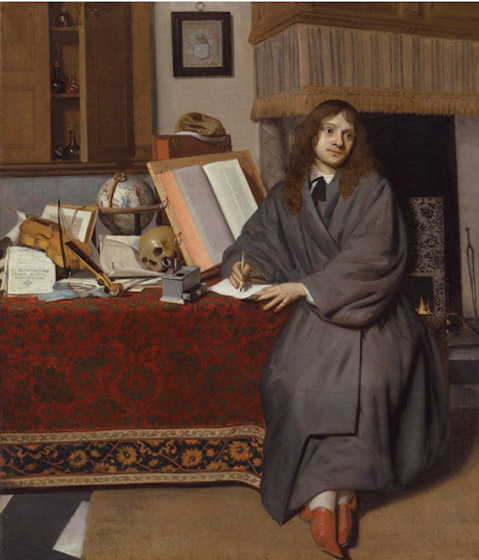  Cornelis de Man（1621-1706）作品《药剂师Ysbrand医生的肖像》，莱顿收藏