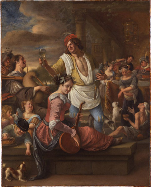    Jan Steen（1626-1679）作品《拉扎鲁斯和富人》，莱顿收藏
