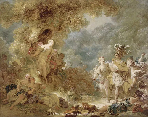  步入魔法森林的雷诺，让-奥诺雷•弗拉格纳尔（1732-1806年），布面油画，约1761-1765年，高72厘米，长91厘米，法国卢浮宫博物馆绘画部藏
