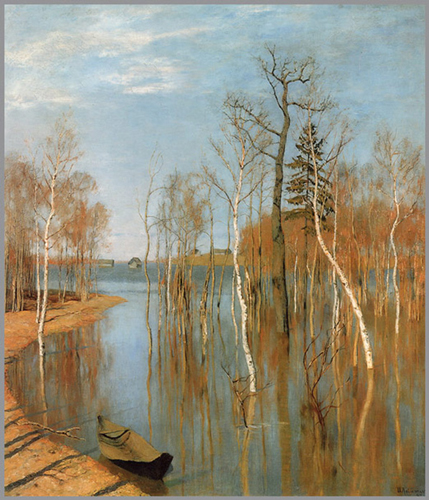 《春洪》1897, 布上油画 62.4x57.5 厘米, 莫斯科 特列季亚科夫国家画廊