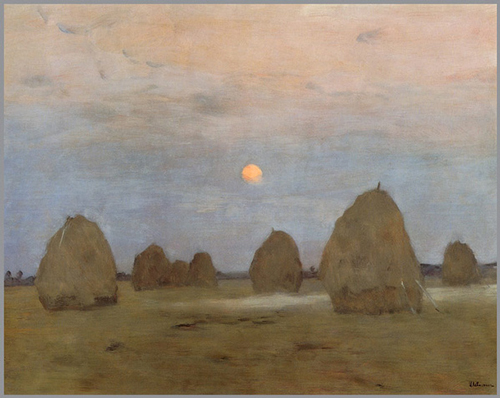 《干草堆》 1899, 纸板上油画, 59.8x74.6 厘米 莫斯科 特列季亚科夫国家画廊