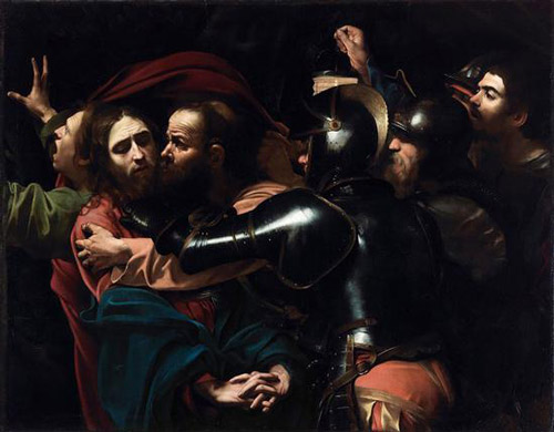 卡拉瓦乔创作于1602年的《逮捕耶稣》。图片来源：Michelangelo Merisi da Caravaggi / © The National Gallery of Ireland，Dublin