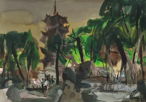 周刚　闽南古寺　105×74cm
