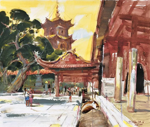 周向一 开元寺 62×54cm