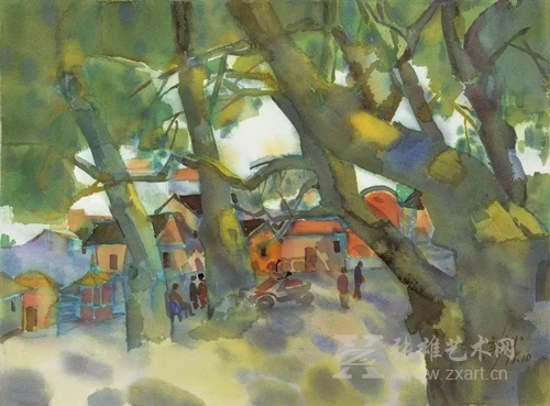 杨新武　土坑榕荫　76×54cm