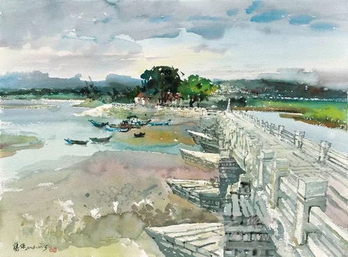 戴毅强　如梦——洛阳古桥抒情　76×57cm