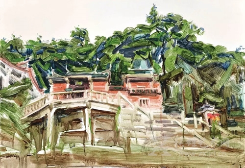 陈阳辉　晋江草庵寺　76×53cm