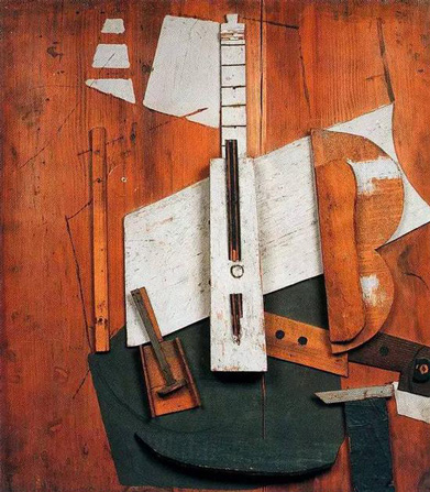毕加索 Picasso - 吉他和瓶子 Guitar and bottle