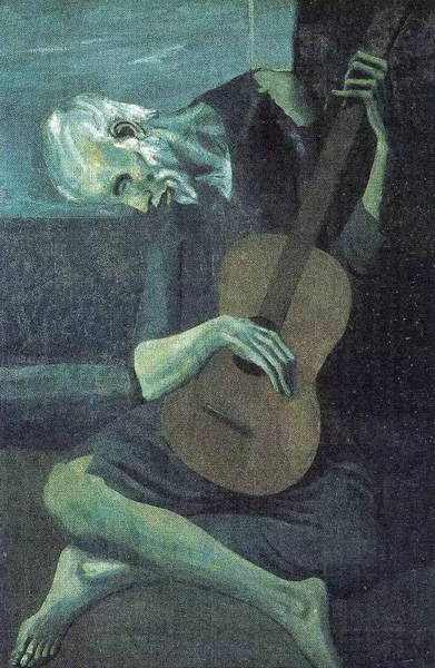 毕加索 Picasso - 弹吉他的老人 The old blind guitarist