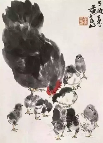 黄胄画鸡