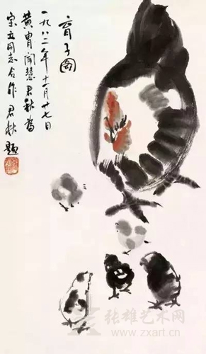 黄胄画鸡
