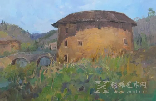  《洪坑村如升楼》200x130cm 范迪安 2017年 