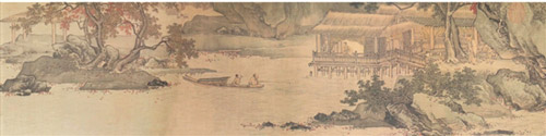 明 唐寅 溪山渔隐图（局部） 610×30cm 中国画
